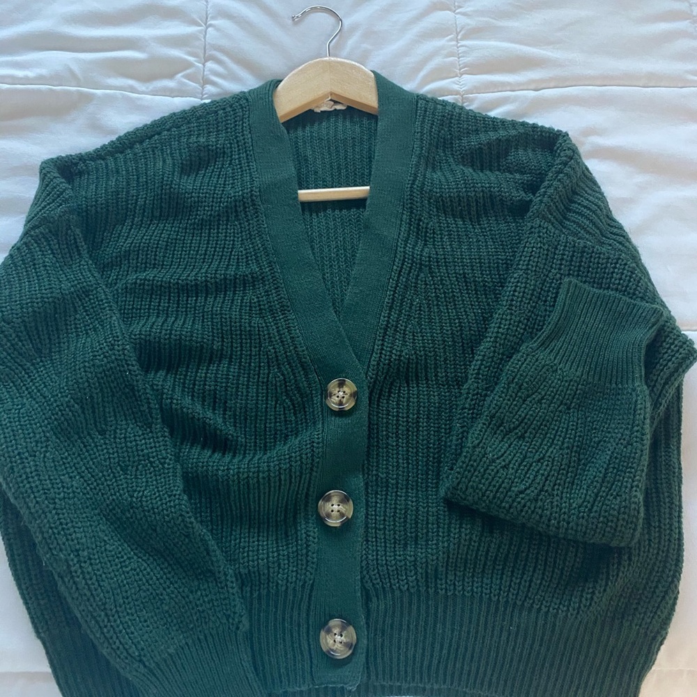 Dark green cardigan size small from Garage